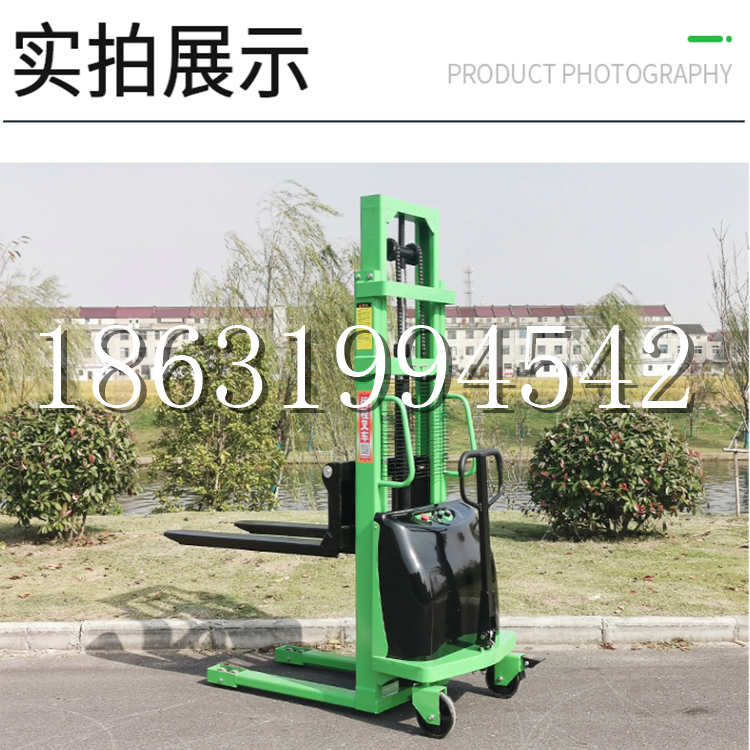 库车县电动叉车堆高车液压铲车电瓶1吨2吨站驾步行式小型全自动叉车
